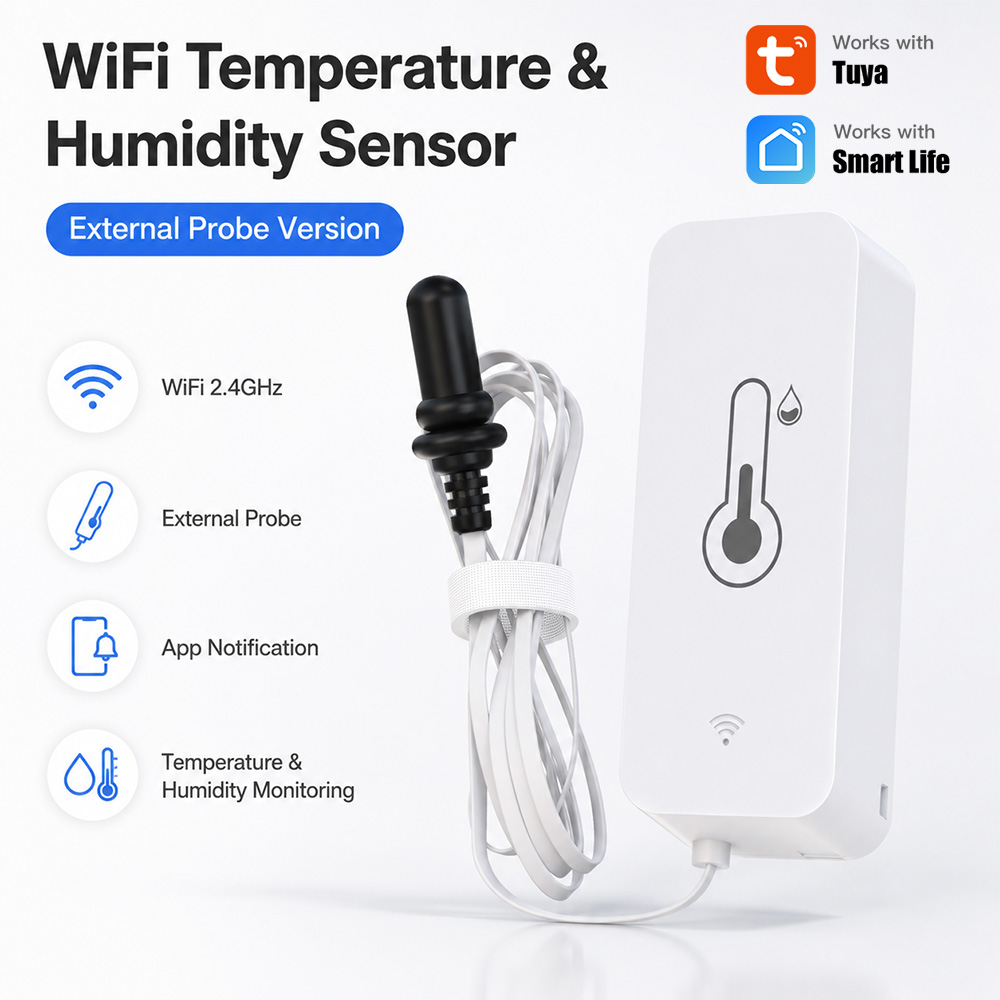 Aquarium Plant - Tuya Sensor Kelembaban Suhu WiFi, dengan