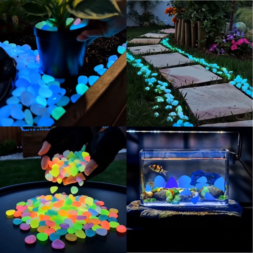 Aquarium Plant - Batu Taman Bercahaya Warna-warni yang Bersinar