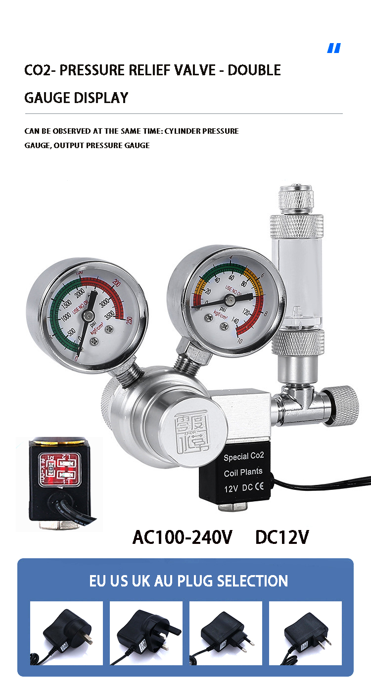 Katup solenoid akuarium, regul - Planted Aquarium Co2 System ulasan dan harga